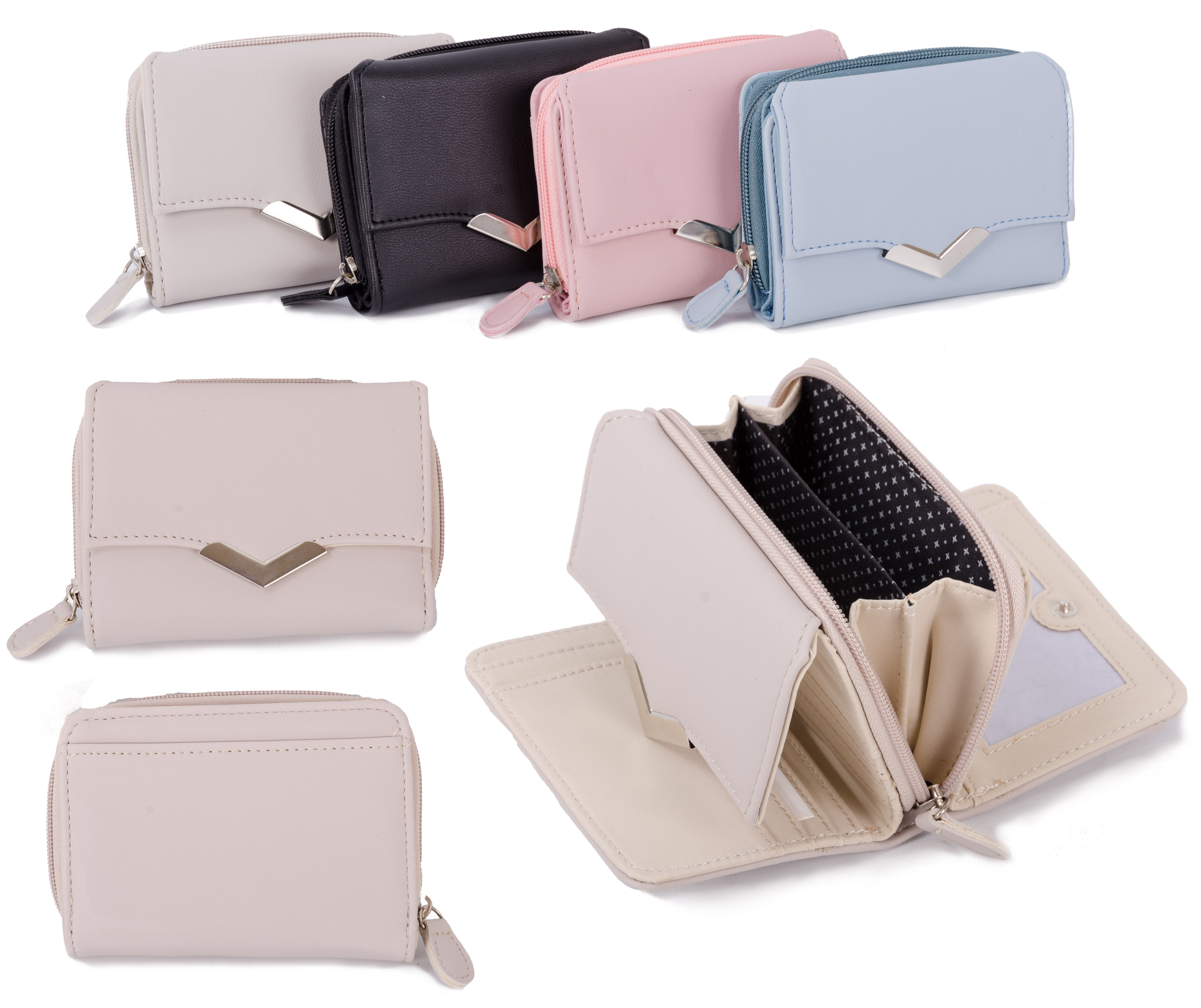 (image for) JBPS174 GREY PU PURSE W/ 2 SECTIONS AND COIN DIVIDER